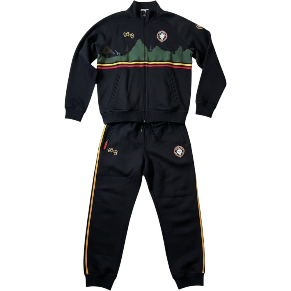 LRG Lifted Research Group Rasta Lion of Judah Tracksuit Set Black XL H114017